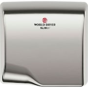 WORLD DRYER World Dryer SLIMdri Automatic Hand Dryer 110-240V, Brushed Stainless Steel - L-973A L-973A